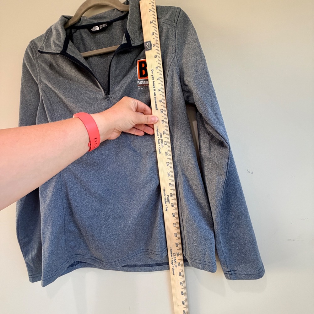 The North Face Quarter Zip Pullover Womens Medium Blue Biggby Coffee Workwear - Picture 7 of 8